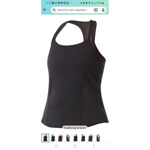 TYR Top Women’s 2X Sonia Solid Black Racerback Tank NWT Bin 4